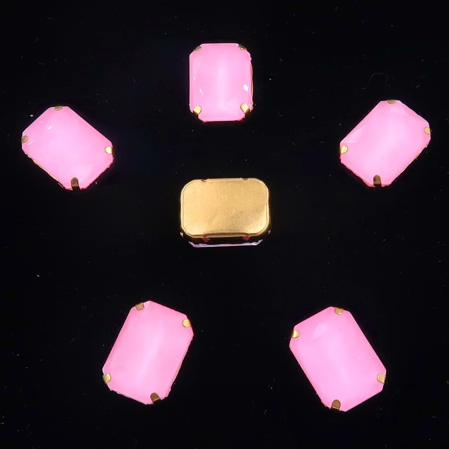 Rechteckige goldene Krallenfassungen, 20 Stück/Packung, 13 x 18 mm, Jelly Candy & AB-Farbe, Glaskristall zum Aufnähen, Strass für Hochzeitskleid, DIY – Detail 14
