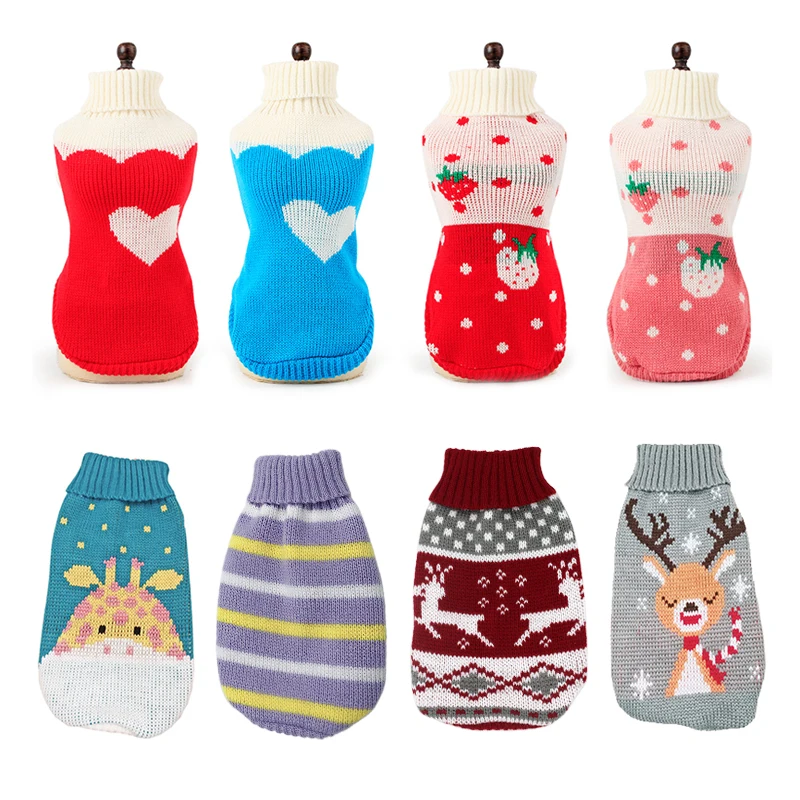 Turtleneck Cat Sweater Knitted Jumper Cat Christmas Sweater for Cats Small Dogs Winter Sphinx Cat Clothes Pet Costume