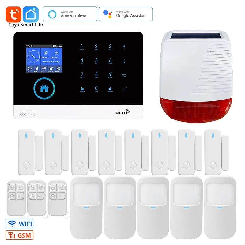 

Smart Alarm System Wifi GSM Tuya Home Security Alarm System PG103 433MHz Detectors APP Control Wireless LCD Touch Keyboard Siren