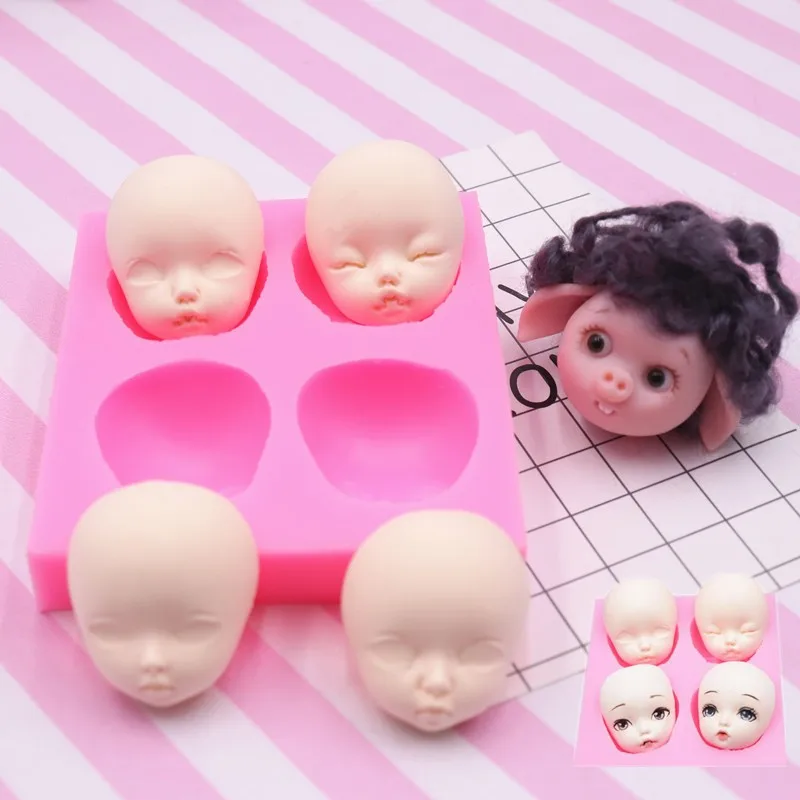 

Clay reversal mold BJD small cloth face mold Ultra light clay soft pottery fondant human face mold bjd silicone SD doll face