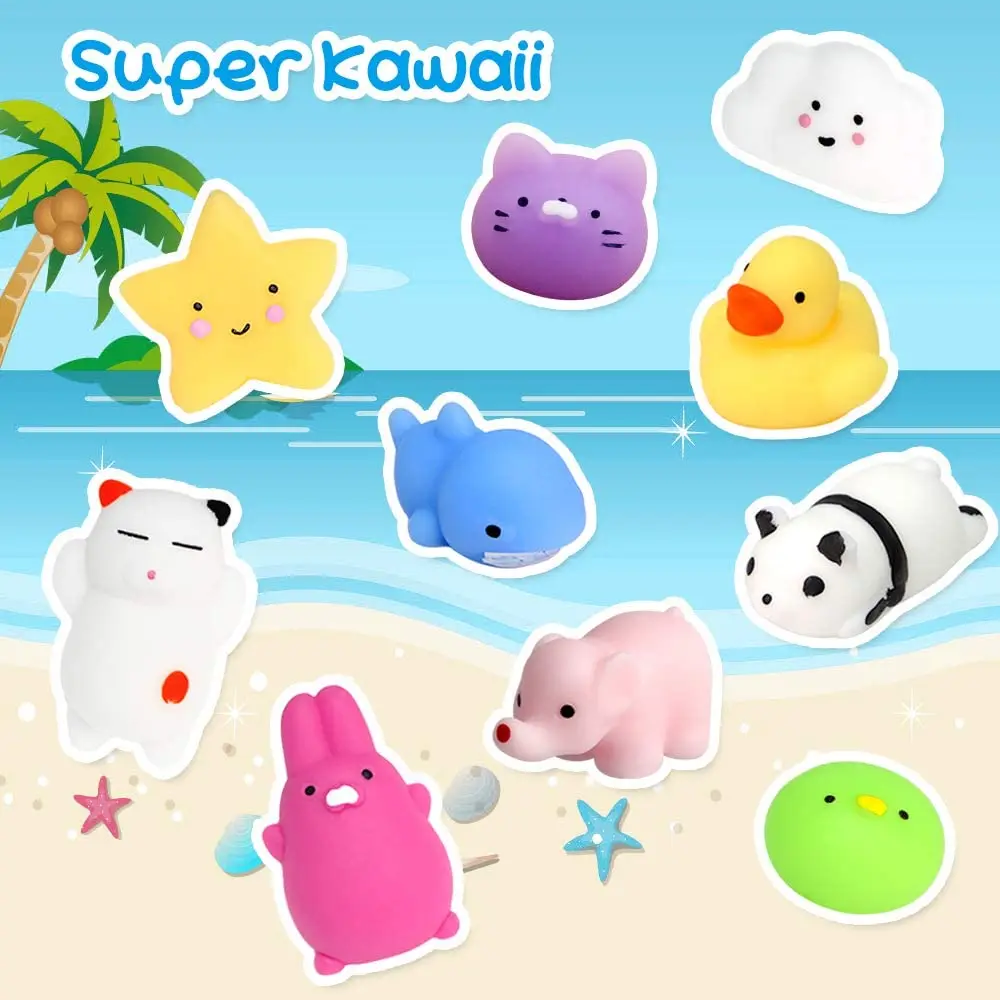 10Pcs/set Mochi Squishy Toys Mini Squishies Kawaii Animal Squishys Party Easter Gifts for Kids Stress Relief Toy