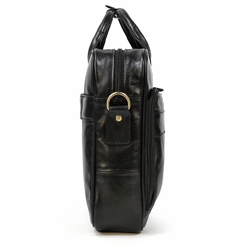 Men Briefcase Genuine Leather Laptop Bag 14 15.6" PC Doctor Lawyer Computer Bag Cowhide Male Briefcase Leather Men Business Bag