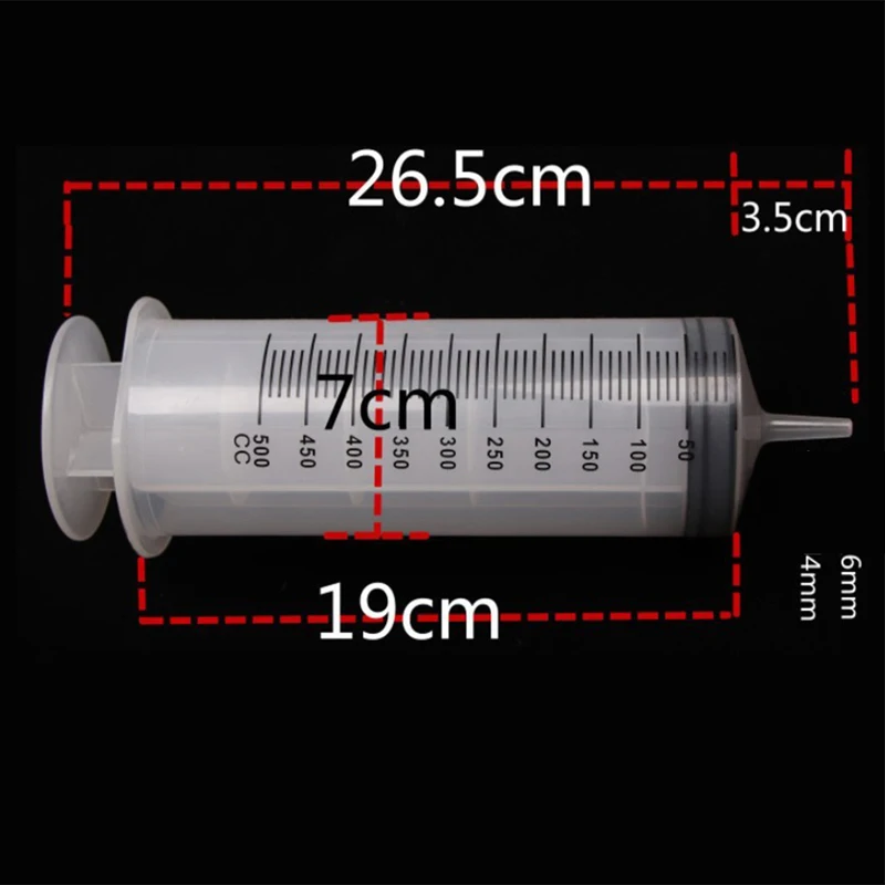 syringe 500ML Large Capacity Syringe Reusable Pump Measuring With Tube Feeding