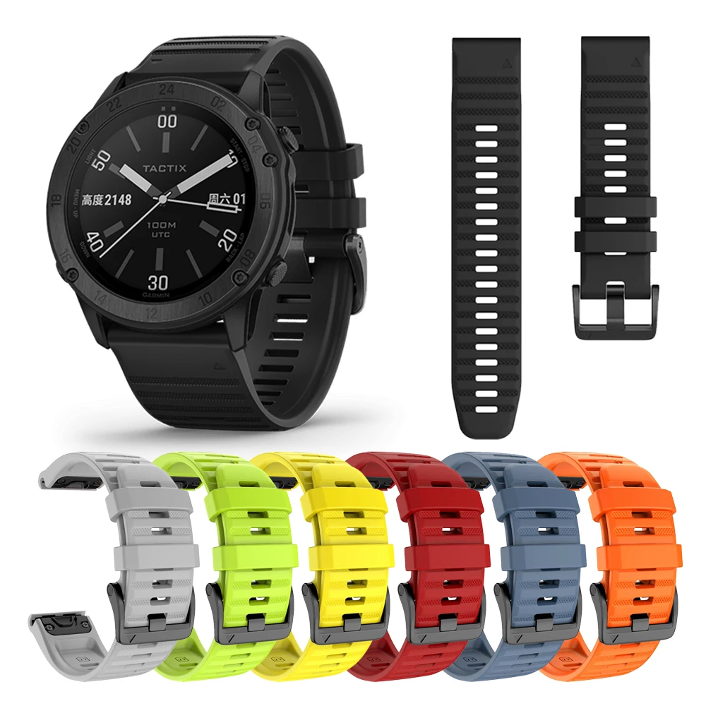 For Garmin Tactix Delta Wrist Strap 26mm QuickFit Silicone Band Correa  Fenix 6X 5X Plus Replace Watch band Accessories