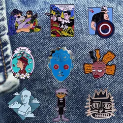 Interesting Cartoon Comic Comedy Brooch Lapel Metal Enamel Badge Collect Denim Jacket Backpack Pin Given Friends And Fans Gifts