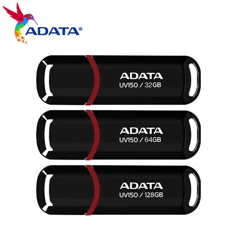 ADATA USB 3.2 Pendrive 128GB USB Flash Drive 64GB U Disk High Speed Pen Drive 32GB Portable Flash Drive UV150 Black for Desktop