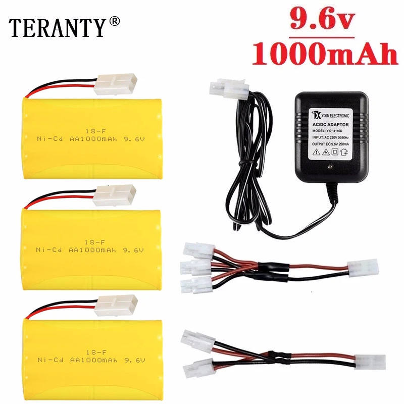 (H Model ) Ni-CD 9.6v 1000mah Battery + USB Charger For Rc toys Car Tank Train Robot Boat Gun AA 9.6v Rechargeable Battery Pack