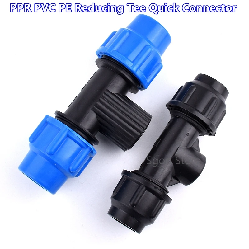 1-5pcs  Inch 1/2,3/4 To 20,25,32mm PPR PVC PE Tee Quick connector T Type Water Pipe Connectors Garden Agricultural Accessories