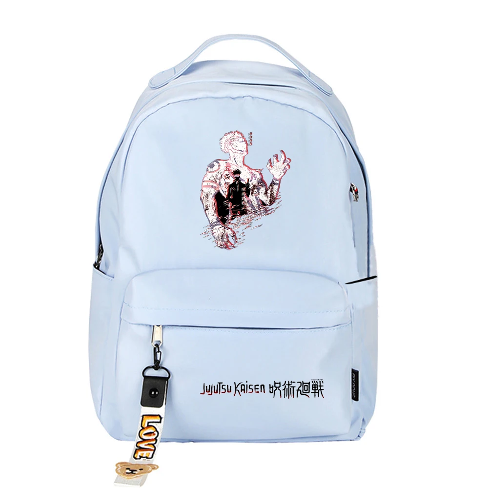 

Jujutsu Kaisen Cartoon School Bags Nylon Kawaii Bookbag Candy Color Women Travel Backpack Anime Girls Shoulder Bags Rugzak