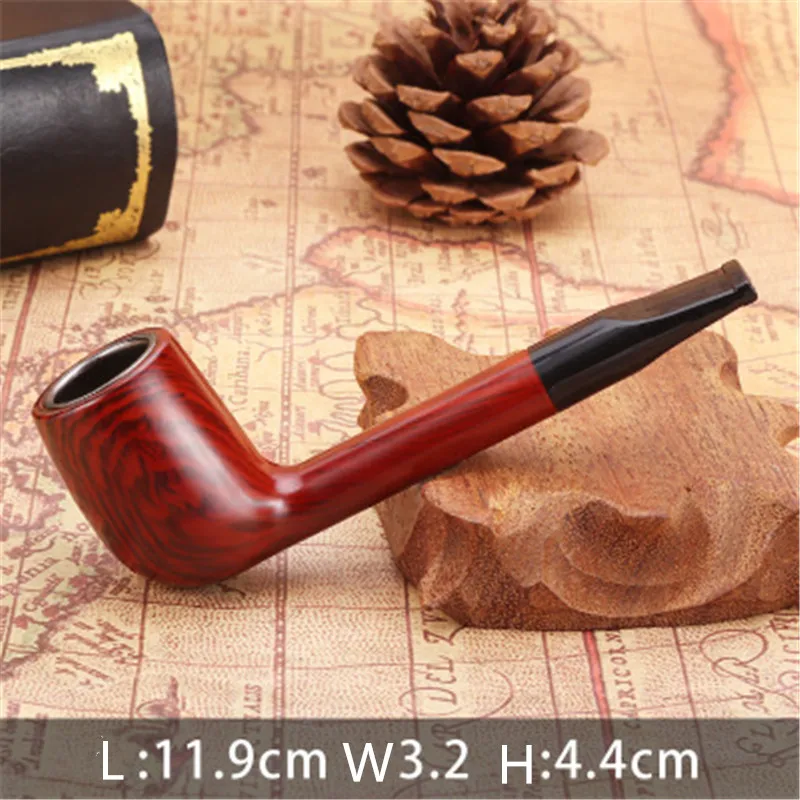 Pipes Cigar Cigarette Vintage wooden Durable Tobacco New Black Smoking Pipe With metal filter  Hanyan bucket with short handle