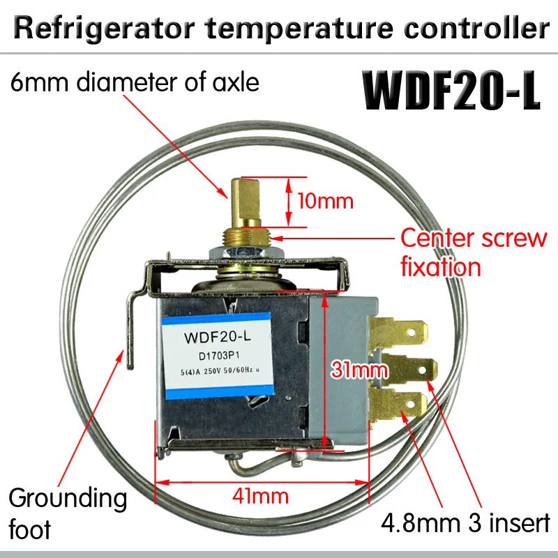 1PC Refrigerator Parts WDF20-L Refrigerator Thermostat 250V Household Metal Temperature Controller New