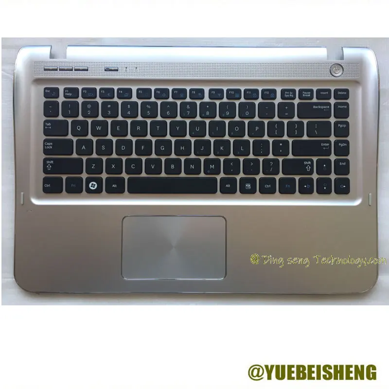 YUEBEISHENG            New/Org For Samsung SF411 SF410 Palmrest US Keyboard Upper Case Touchpad Silver