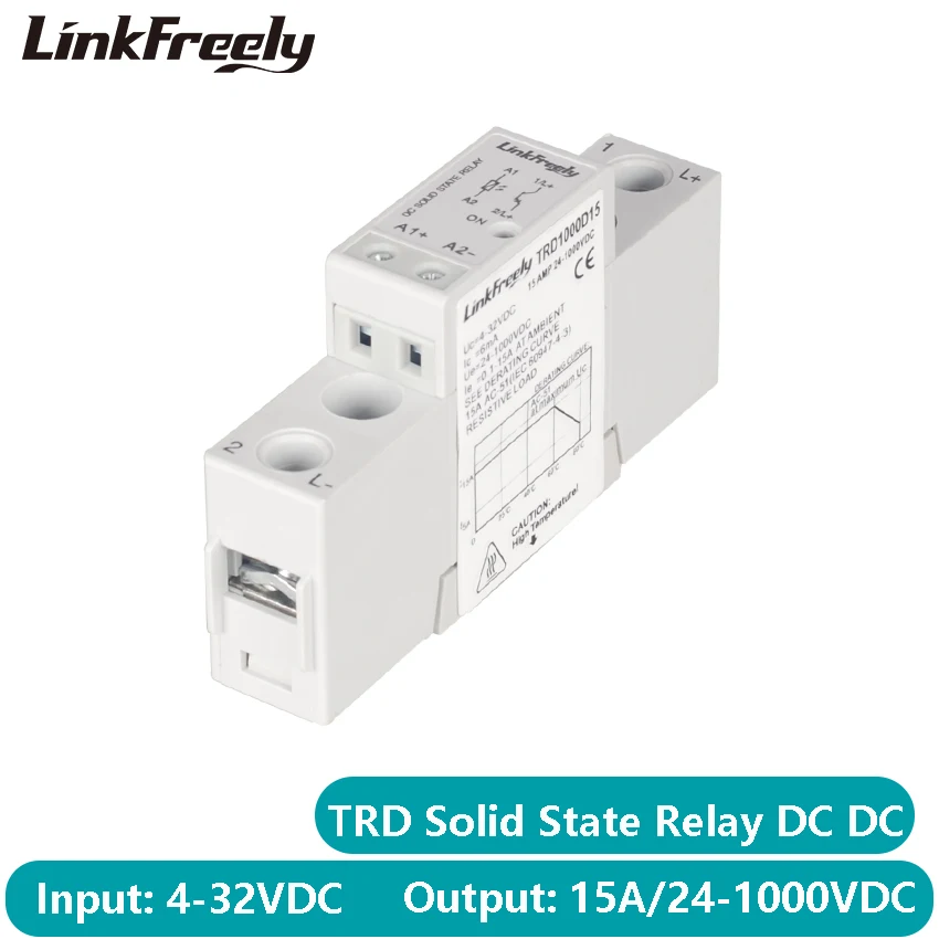 TRD1000D15 Miniature15A 25A 1000V DC DC Solid State Relay 5V 12V 24V 32VDC Input Electrical Voltage SSR Relay Module & Board