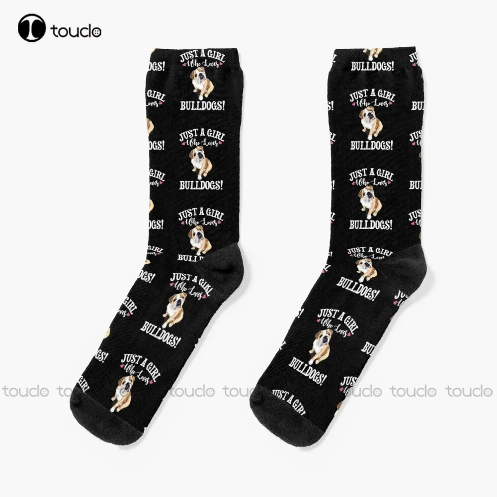 

English Bulldog Socks Men Christmas New Year Gift Custom Gift Unisex Adult Teen Youth Socks 360° Digital Print Women Men Sock