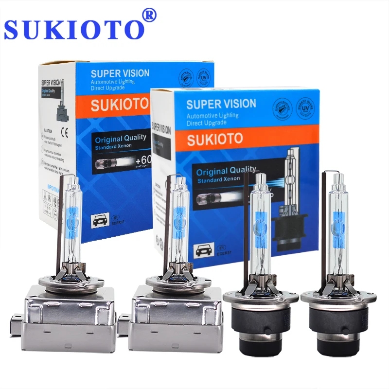 SUKIOTO 2PCS 55W D1S D3S Car Light Bulb Auto Headlamp 35W D2S D4S HID Lamps 5500K Super Fast Bright D1 D2 D3 D4 Xenon Bulbs