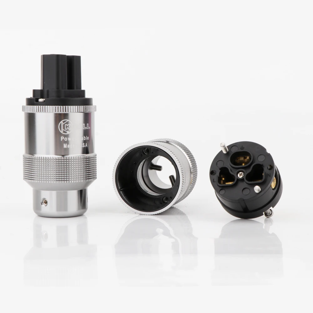 P085Pair مرحبا نهاية كريل مطلية بالذهب الاتحاد الأوروبي قابس طاقة IEC موصل الصوت HiFi التيار المتناوب سلك الطاقة موصلات ل اوديوفيلي لتقوم بها بنفسك كابل التيار الكهربائي