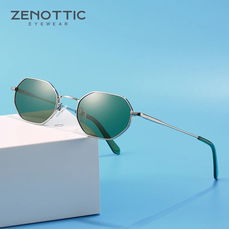 ZENOTTIC-Retro Small Polygon Polarized Sunglasses for Men and Women, Anti-Glare Sun Glasses, UV400 Goggles, Driving Eyewear
