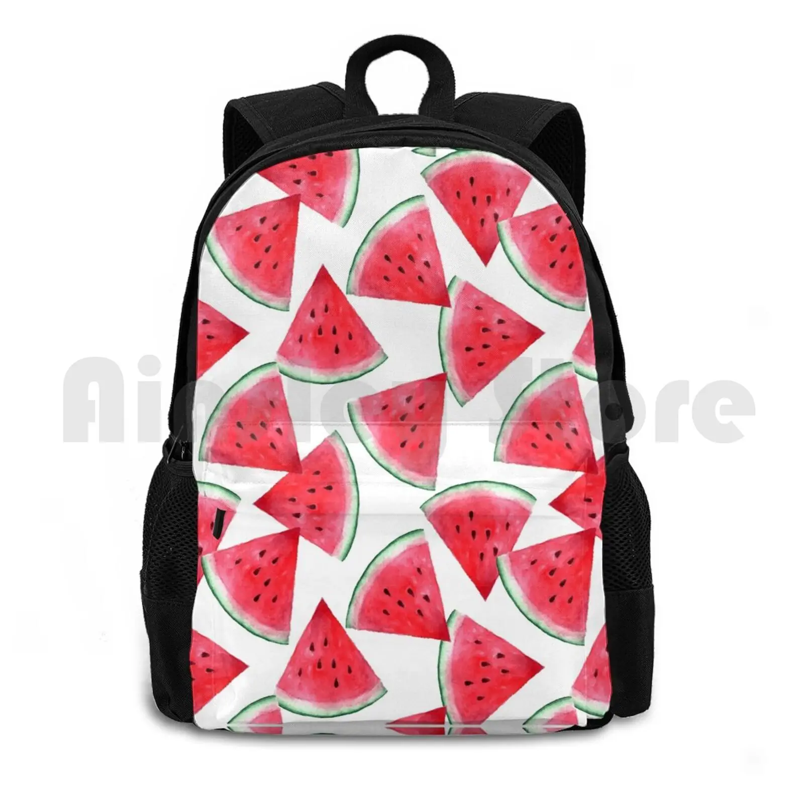 

Watermelon. Watercolor Tropical Fruit Outdoor Hiking Backpack Riding Climbing Sports Bag Watermelon Pattern Food Sweet