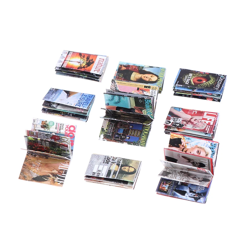 3pcs/set 1:12 Dollhouse Miniature Book Mini Magazine Model Accessories Toys