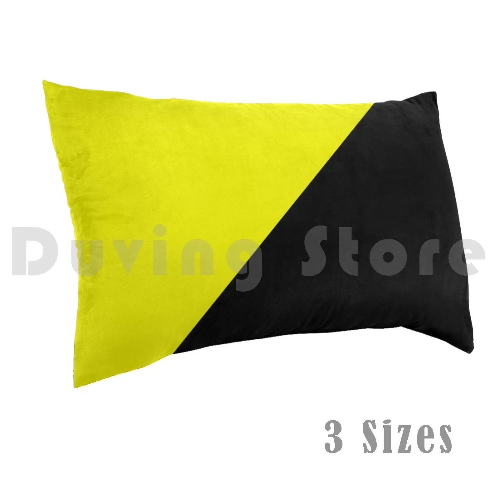 Anarcho Capitalism FlagPillow case Philosophy Anarchist Thought Diagonal Line Black And Yellow