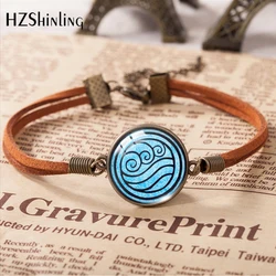 2020 Avatar The Last Airbender Kingdom Leather Bracelets Air Nomad Pendant Glass Round Jewelry