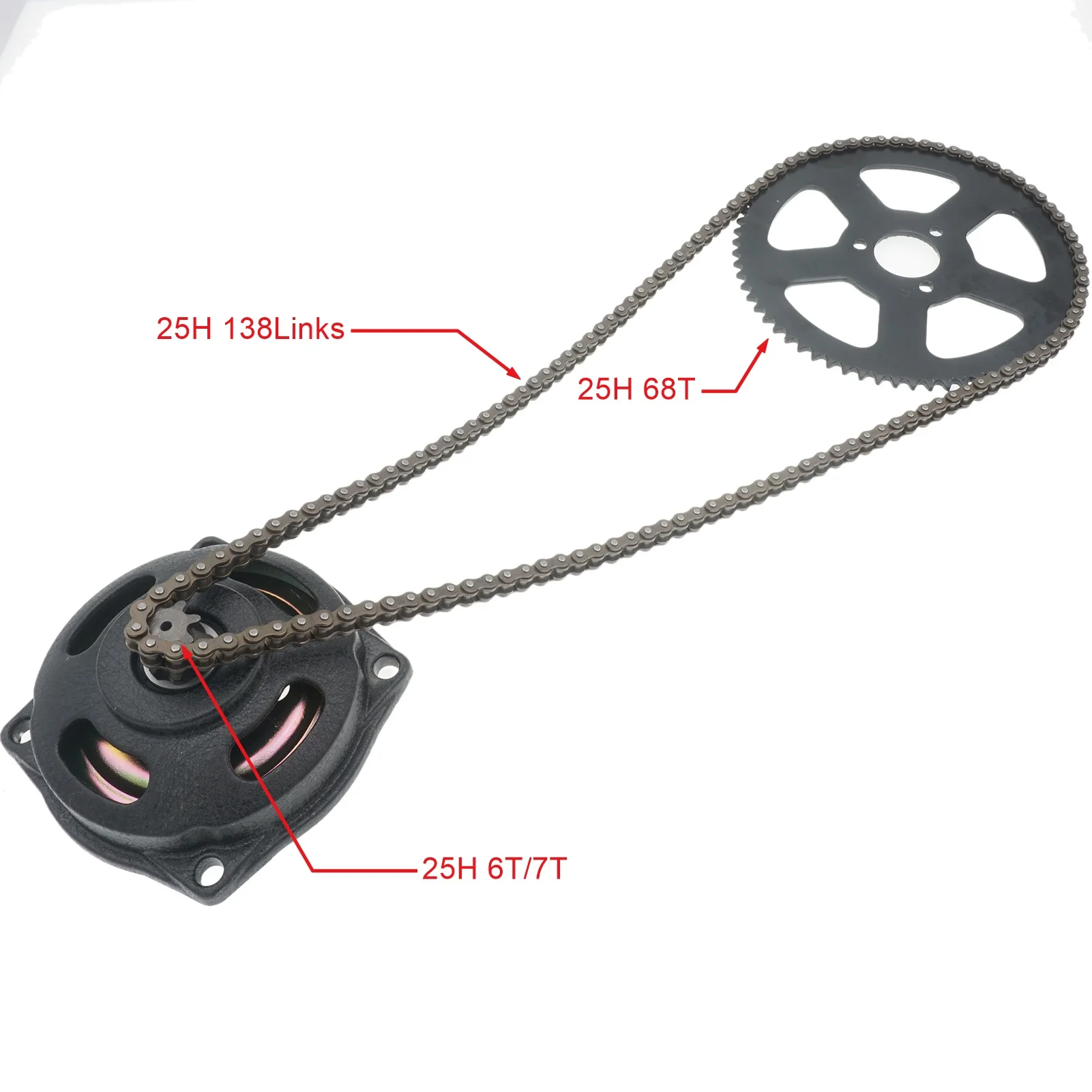 Mini Moto 47cc 49cc Drive System 25H 138 ogniw łańcuch z przekładnią i tylną zębatką Pasuje do Mini Moto Pocket Bike