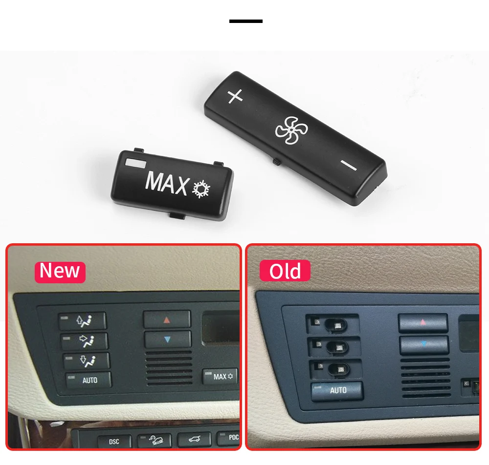 14 teile/satz Auto Klima Control Klimaanlage Schalter Taste Abdeckungen für BMW X5 E53 E39 1996-2002 64116915812 64116924315 – Detail 4