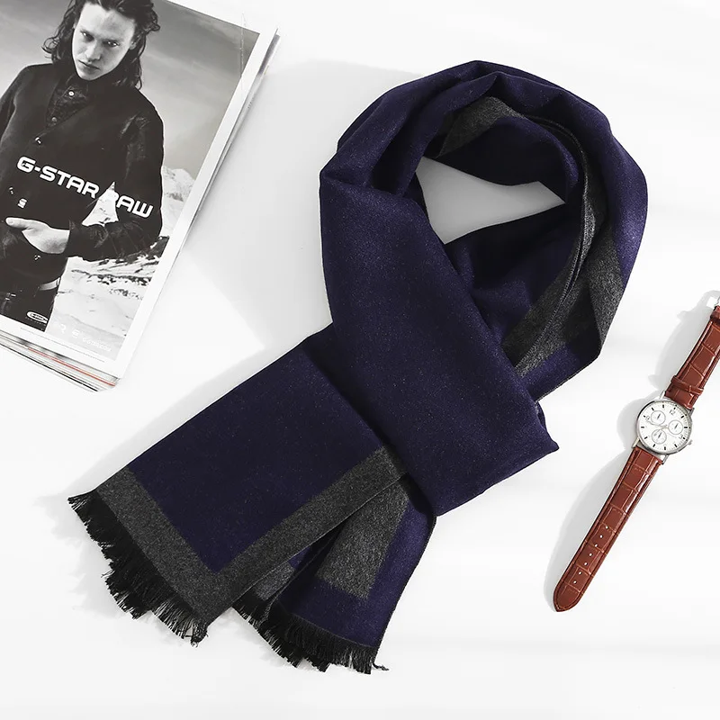 Popular Chinese quality Silk Autumn and Winter Man lattice Business affairs Scarf man High-grade silk Cashmere Keep warm Collar