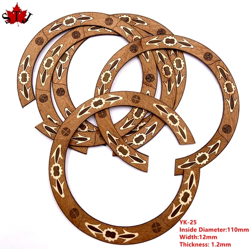 Imagen 2 del producto 2 uds guitarra acústica clásica Roseta círculo de palisandro agujero de sonido Roseta pegatina con incrustaciones, piezas de Guitarra acústica