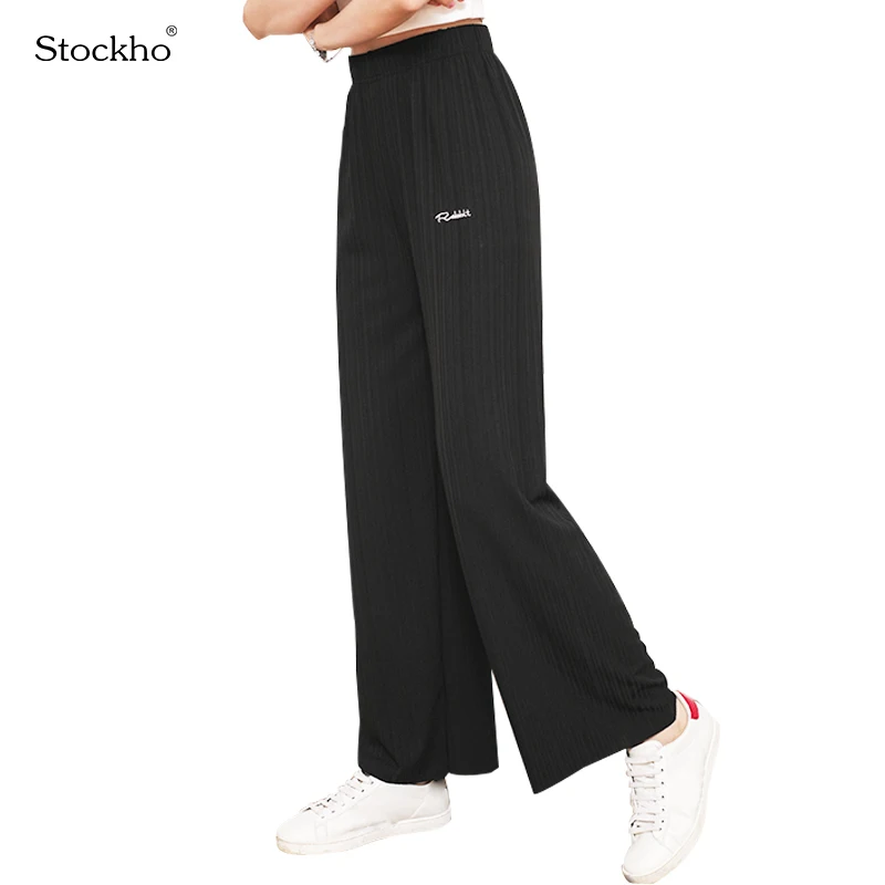 

Women's Pants High Waist Wide Leg Trousers Summer Women's Fashion Straight Leg Trousers Uniform Bottom Casual Sweatpants 18-35Y