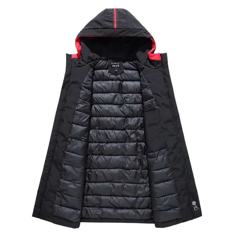 Black Winter Jacket Men Thick Parkas Casual Jackets Windproof Warm Winter Coat Mens Hooded jacket Plus Size 10XL 9XL  7XL 6XL