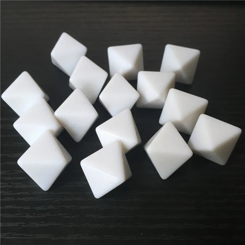 10/20/50Pieces Side length 18mm D8 White Blank Dice 8 Sides Dices For Board Games DTY Game Accessories