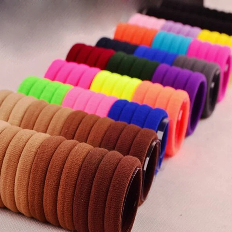 50/100pcs Colorful Elastic Hair Bands for Women Girls Hair Rubber Band Rope Ties Gum Black Ponytail Holder Hair Accessories