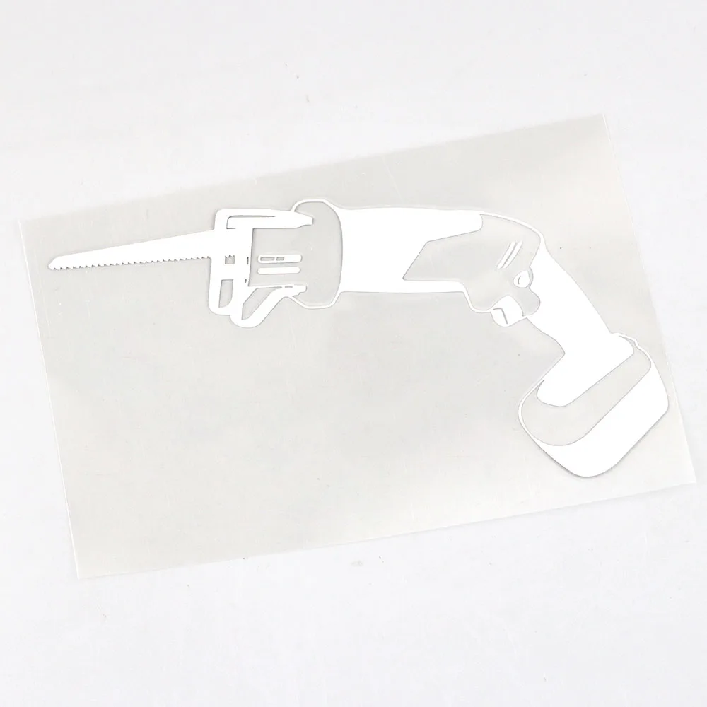 QYPF 16.2×9.5CM Cordless Reciprocating Saw Car Sticker Vinyl Decal Black/Silver 2A-0054