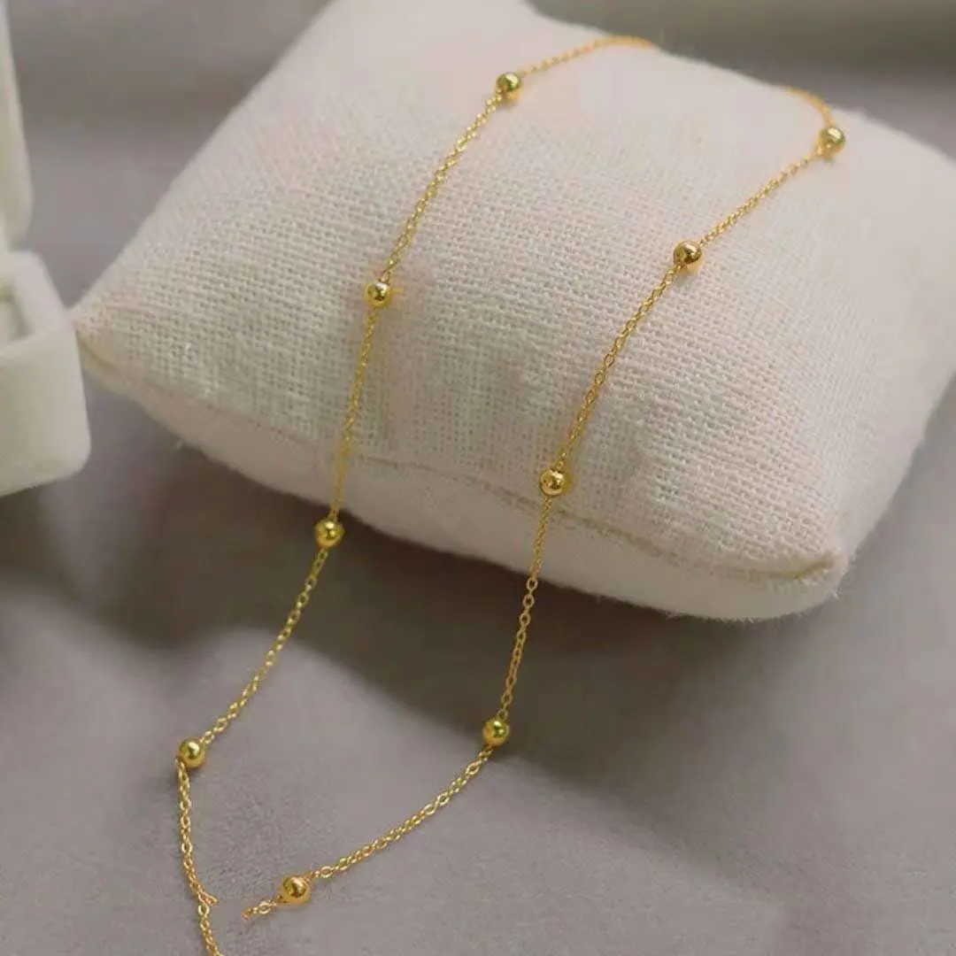 316L Stainless steel gold colour Ball pendant Necklace Fashion jewelry Minimalist chain necklace fashion women\'s jewelry
