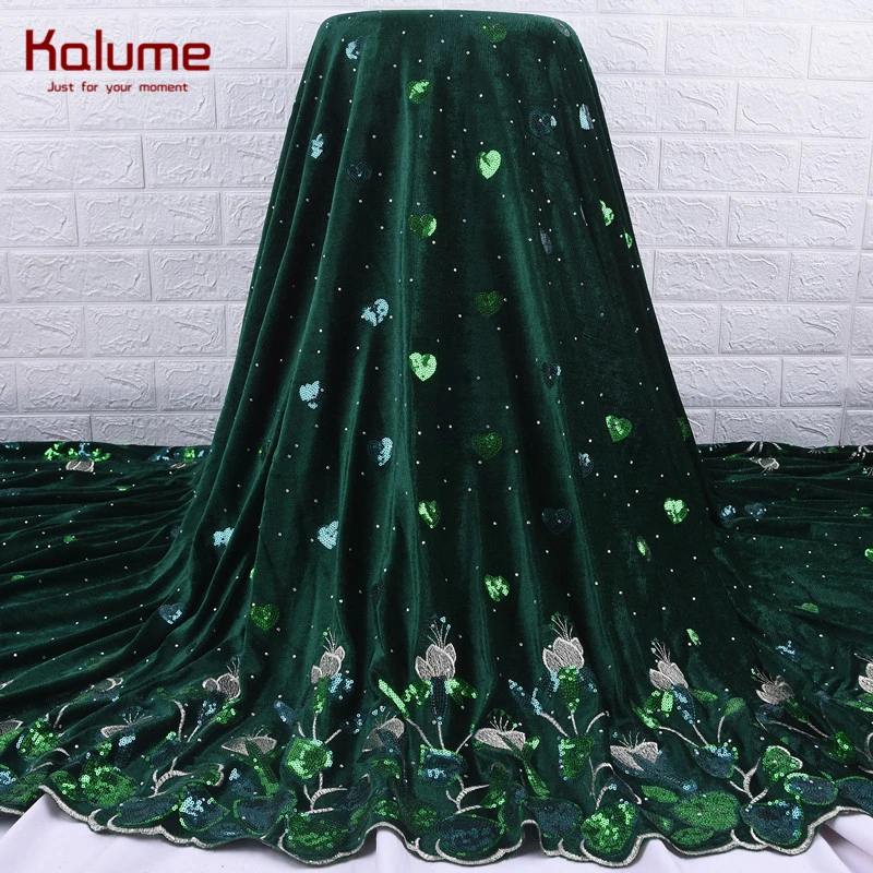 African Velvet Lace Fabric 2024 Nigerian Lace 5 Yards French Velvet Lace Fabric For Party Wedding Dress Sewing Cloth H2014