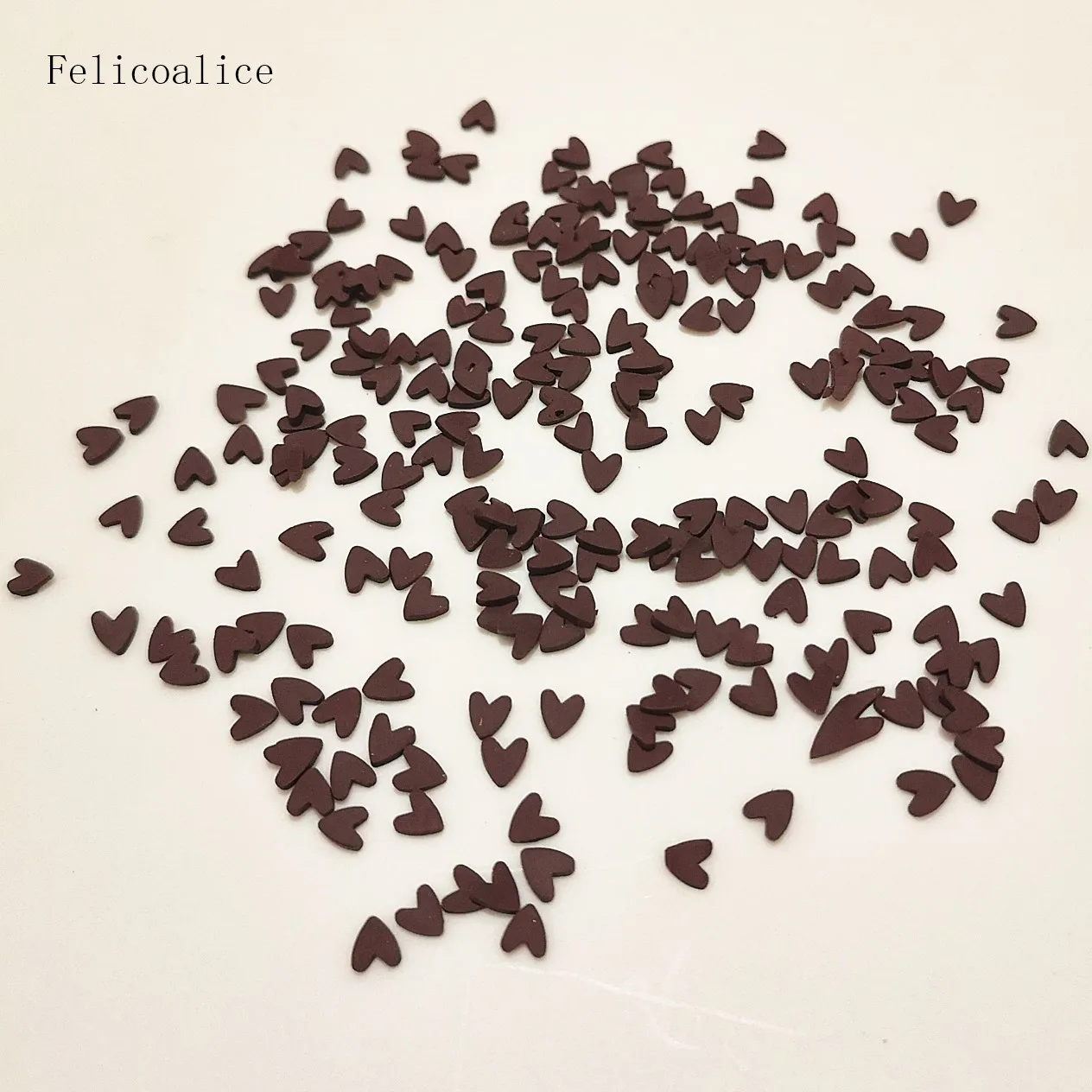 20g Polymer Heiße Ton Streusel Braun Herz für DIY Handwerk Tiny Nette Zubehör – Detail 6