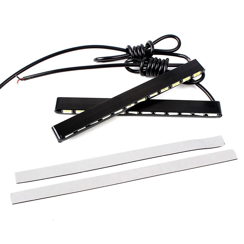 2pcs Car Daytime Running Light White Lighting 12 Led Lamp 7030