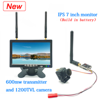 EWRF FPV set 5.8G 40CH 7 inch HD IPS 1024*600 monitor with 600mw transmitter and Cmos 1200TVL fpv camera for RC Drone