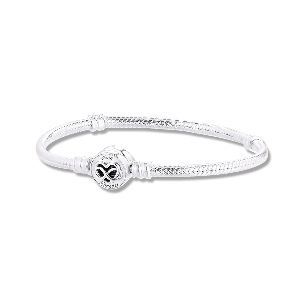 

Bracelet 925 Original Heart Infinity Clasp Bracelets For Women Pulseras Mujer Bijoux Femme Sterling Silver Jewelry Plata De Ley