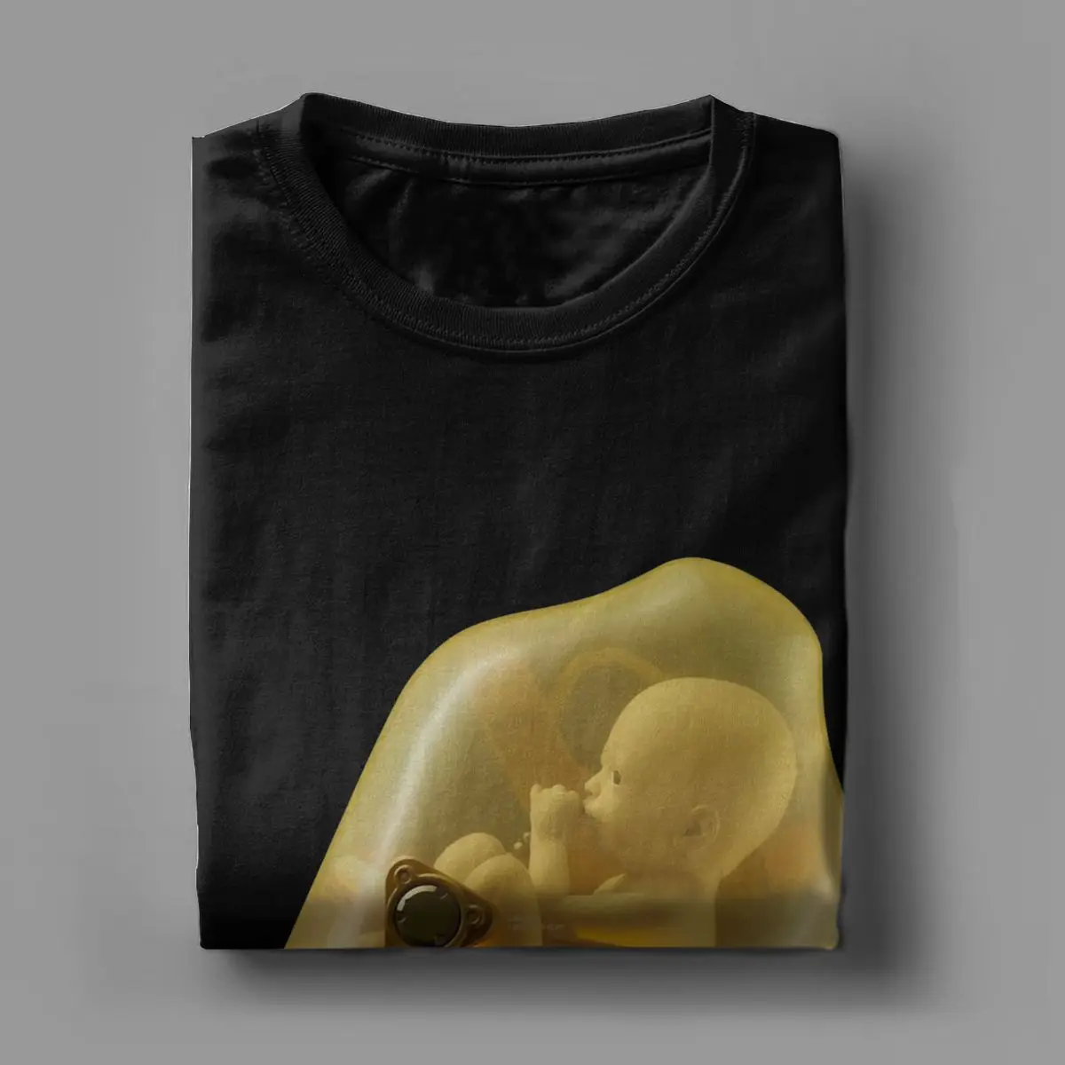 Men T-Shirts Death Stranding BB Pod Vintage Cotton Tees Short Sleeve Video Games T Shirts Crewneck Tops Birthday Gift