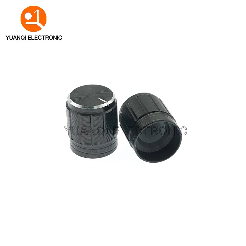 10pcs aluminum alloy 13*17mm 15*17mm potentiometer 13*17 15*17 knob rotation switch volume control knob black silvery