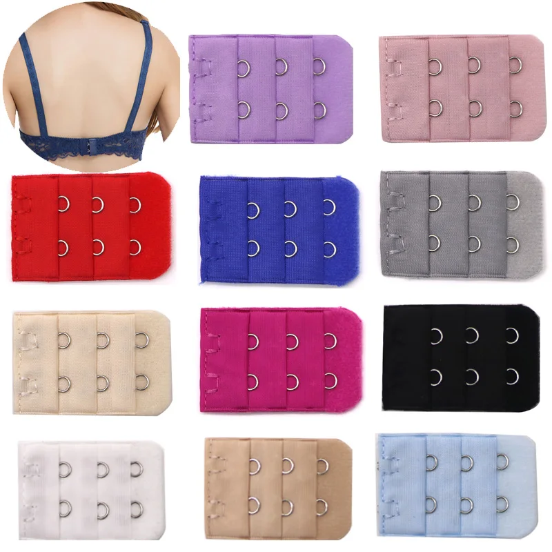 4/5/8pcs Bra Extenders Buckle Extension 3 Row 2 Hooks Bra Strap Extender Sewing Tool Intimates Lengthened Bra Hook Extenders