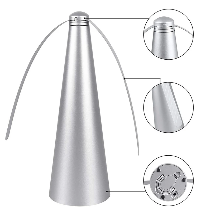 Fliegenabwehr-Ventilator, automatischer Fliegenventilator, Schädlingsabwehr, Tischventilator, batteriebetrieben/USB-betrieben, Insektenabwehr, hält Fliegen fern, für den Innen- und Außenbereich. – Detail 4