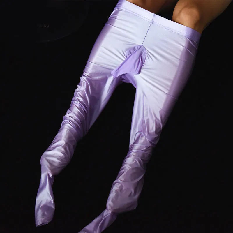 Sexy Men Socks Oil Shiny Medias Hombre Close Penis Sheath Fetish Wetlook Pantyhose Sheer Tights Panty Erotic Lingerie Plus Size