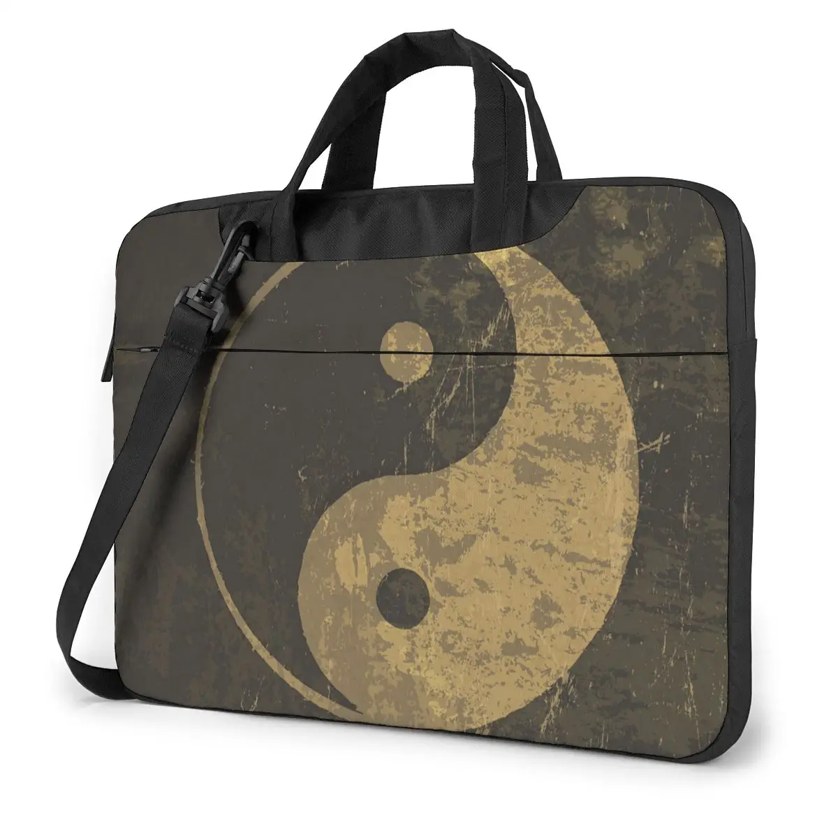 

Grunge Yin Yang Laptop Bag Case Protective Vintage Computer Bag Bicycle Crossbody Laptop Pouch