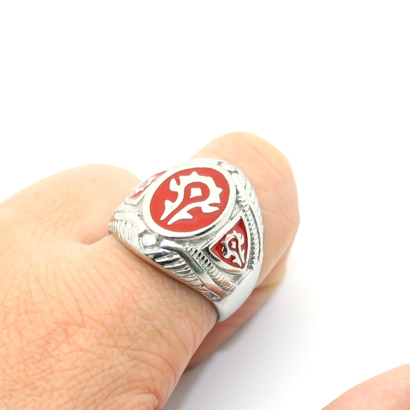 Stainless Steel World of Warcraft Horde Men Jewelry Ring US Sizes 8~13# US Stock