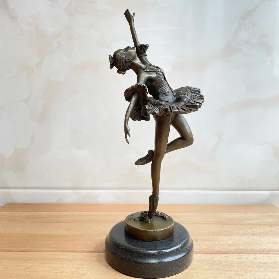 Bronze Ballerina Statue Modern Ballet Dance Girl Sculpture Art Home Decor Gift