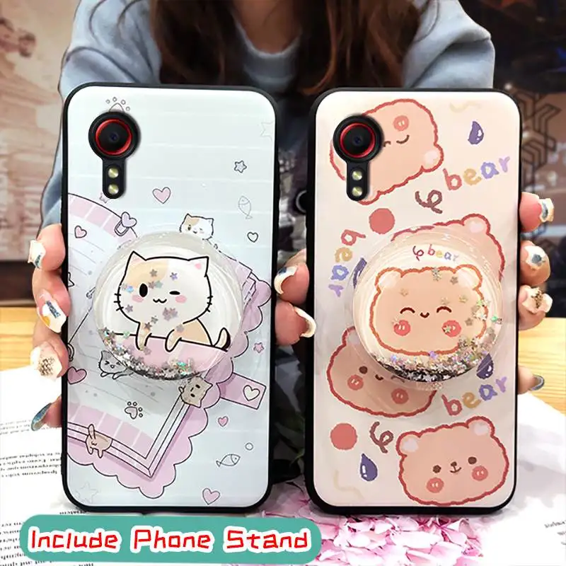 Anti-knock Cute Phone Case For Samsung Galaxy Xcover5/SM-G525F phone stand holder Soft Case Cover