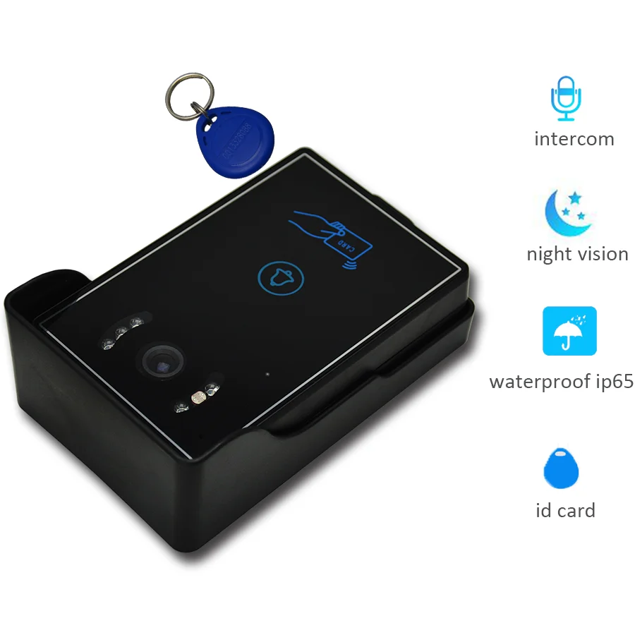 Vigtech Home Intercom Device7`` LCD Video Door Phone Intercom System Kit 700TVL RFID Waterproof IR Night Vision Wired Doorbell